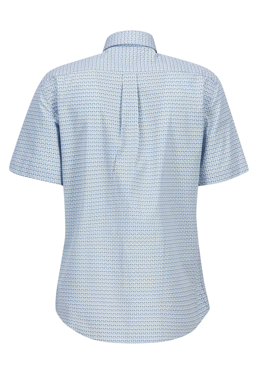 Fynch Hatton Pattern Short Sleeve Shirt - Light Sky