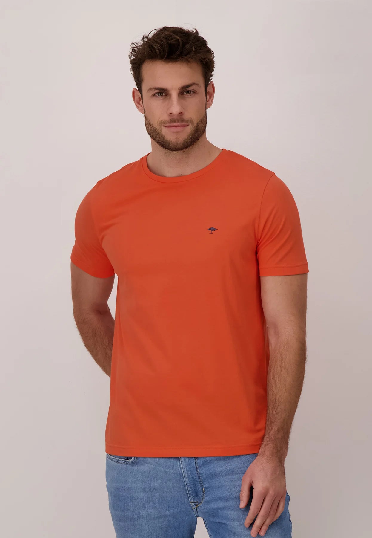 Fynch Hatton Cotton Jersey T-Shirt- Tangerine