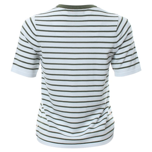 Rant & Rave Robin Stripe Top - Khaki/White