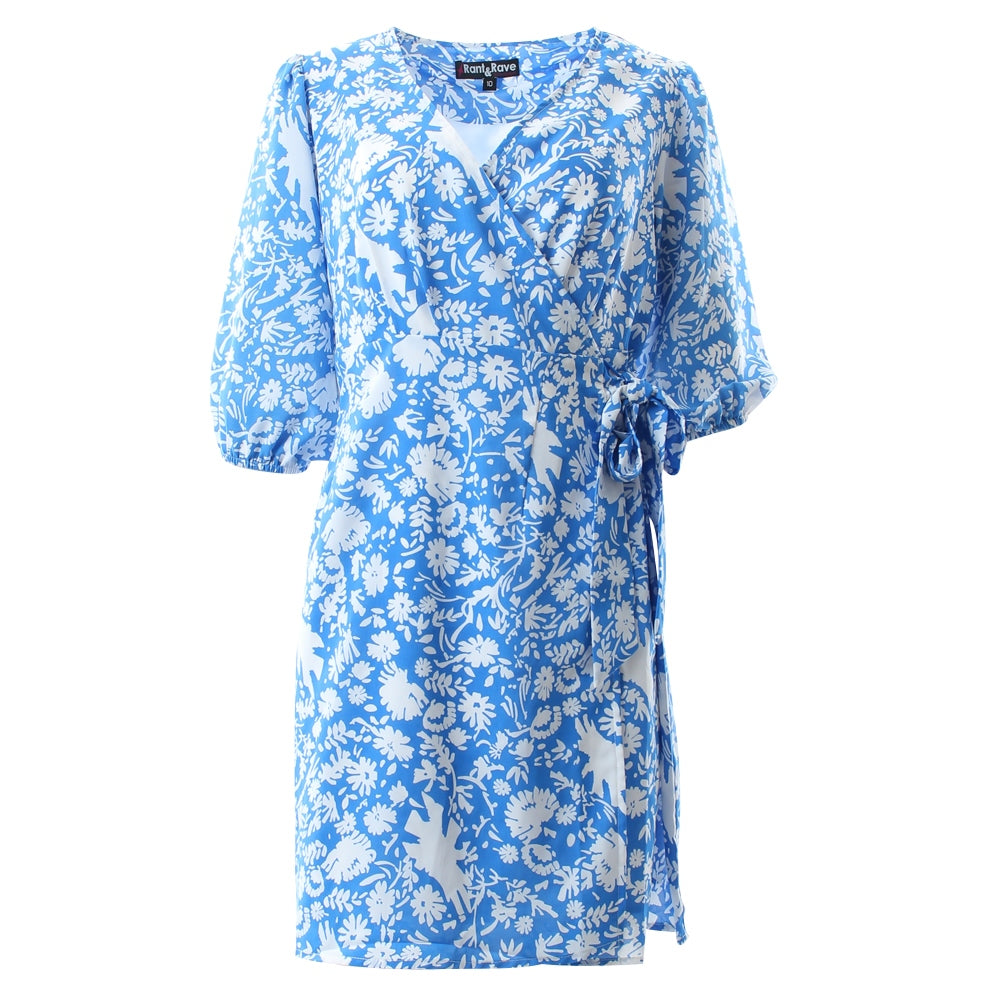 Rant & Rave Amanda Wrap Dress - Blue