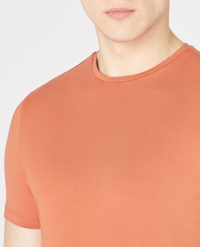 Remus Uomo Cotton-Stretch T-Shirt - Light Brick