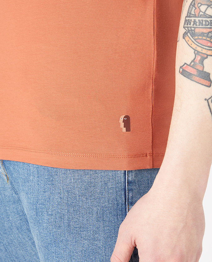 Remus Uomo Cotton-Stretch T-Shirt - Light Brick