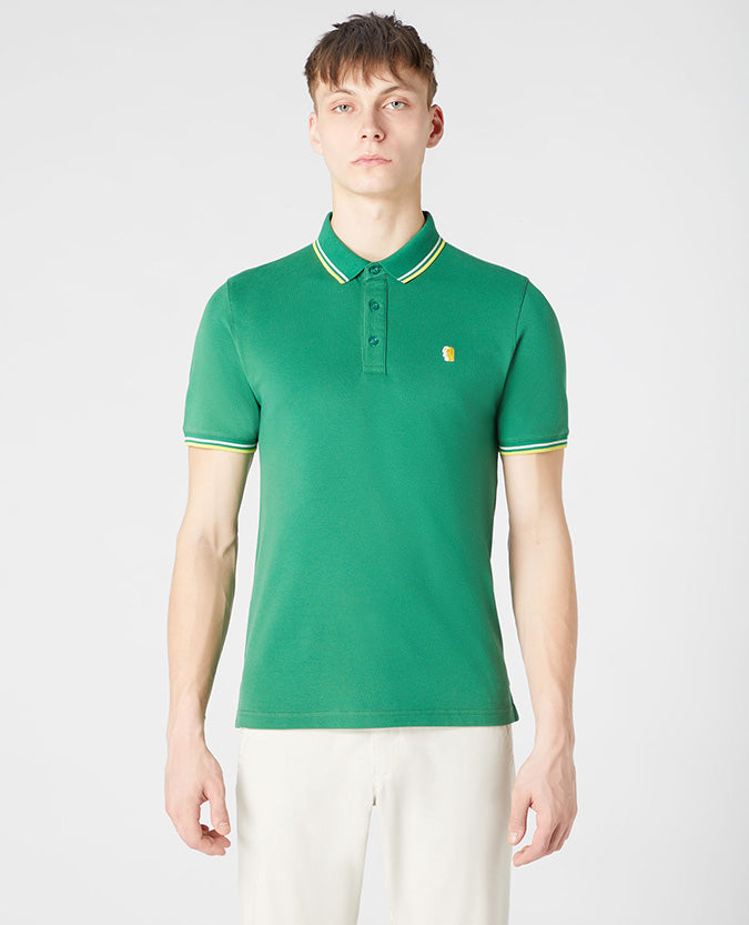 Remus Uomo Tapered Fit Cotton-Blend Polo Shirt - Green