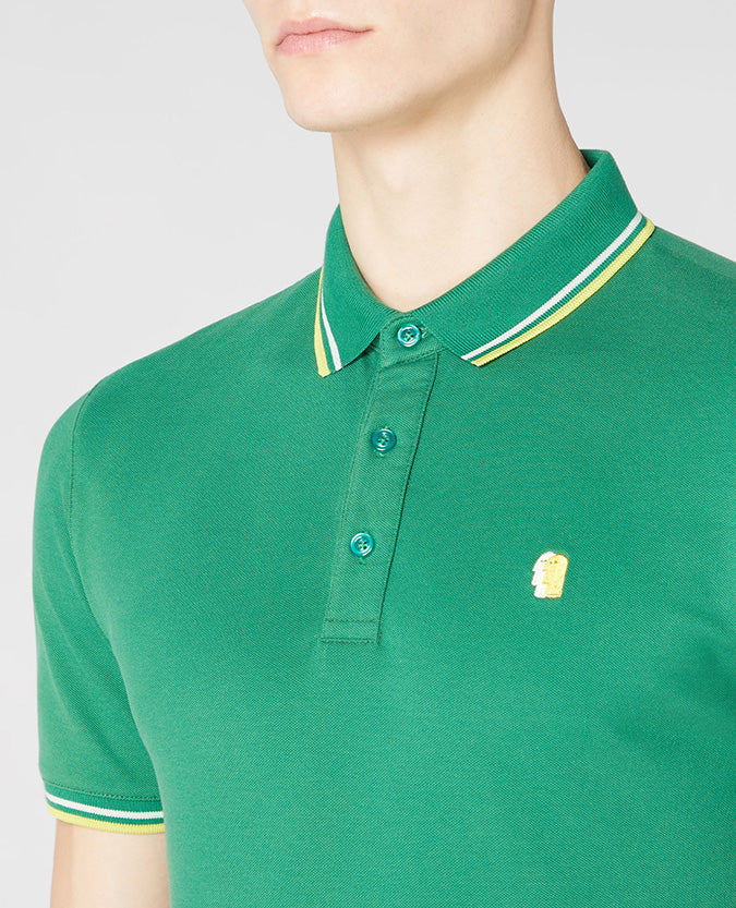 Remus Uomo Tapered Fit Cotton-Blend Polo Shirt - Green