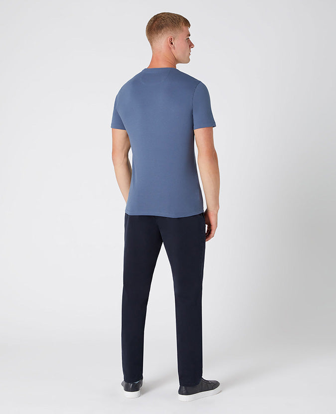 Remus Uomo Cotton-Stretch Pique T-Shirt - Blue