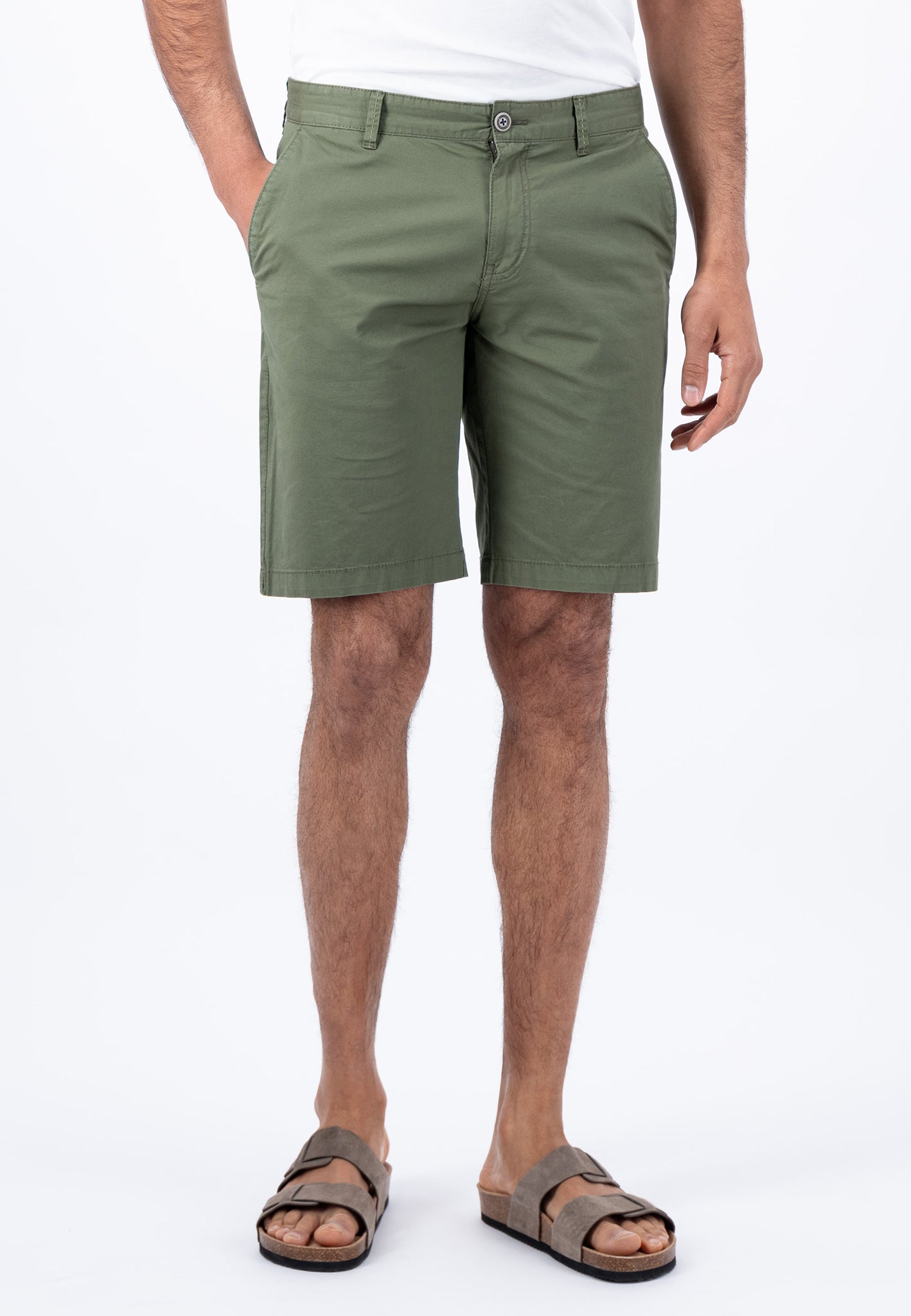 Fynch Hatton Basic Stretch Shorts - Olive