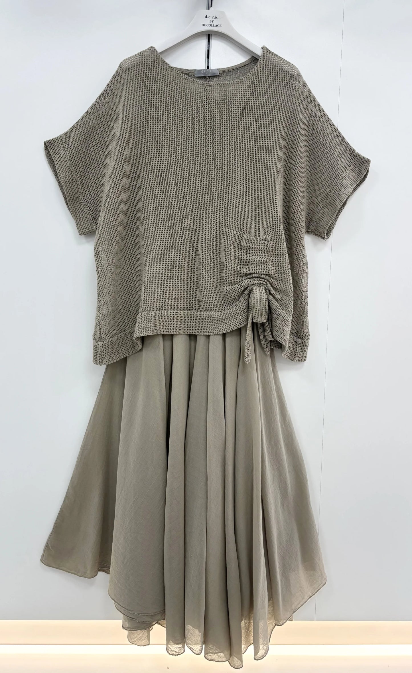Deck Ruched Dress -Taupe