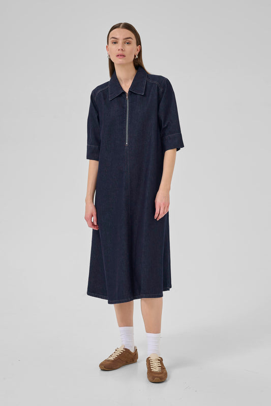 My Essential Wardrobe Malo Long Dress - Dark Blue