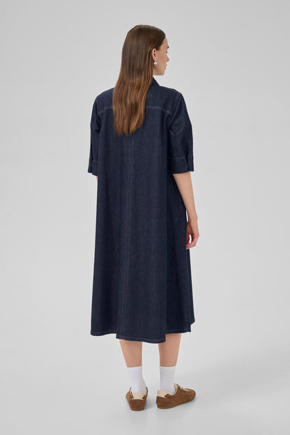 My Essential Wardrobe Malo Long Dress - Dark Blue