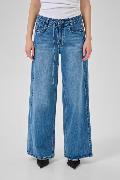 My Essential Wardrobe Karo Mid X-Wide Jeans - Medium Blue Wash