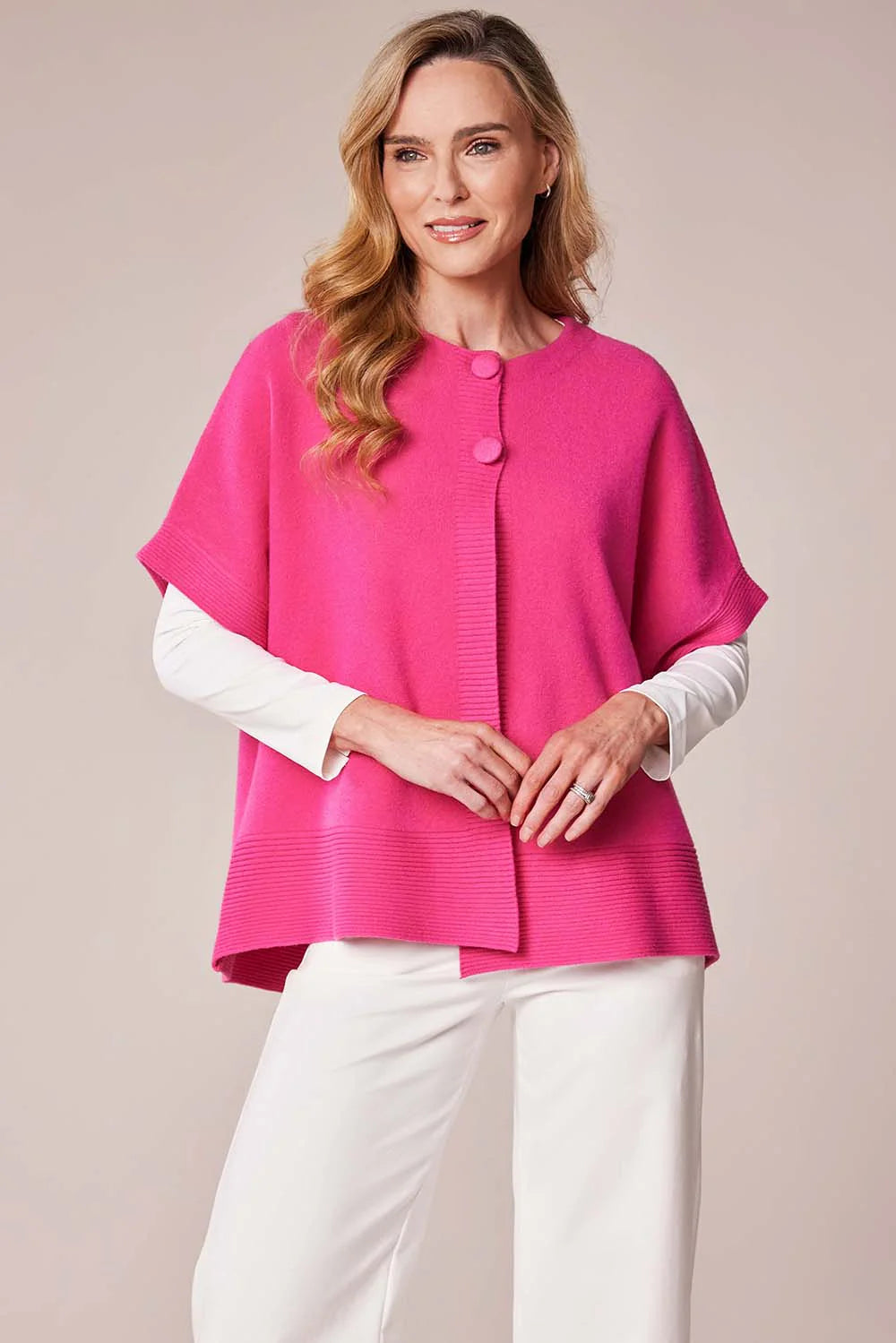 Deck Sleeveless Cardigan - Fuchsia