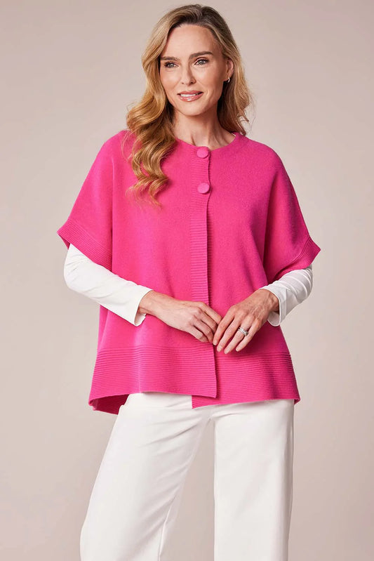 Deck Sleeveless Cardigan - Fuchsia