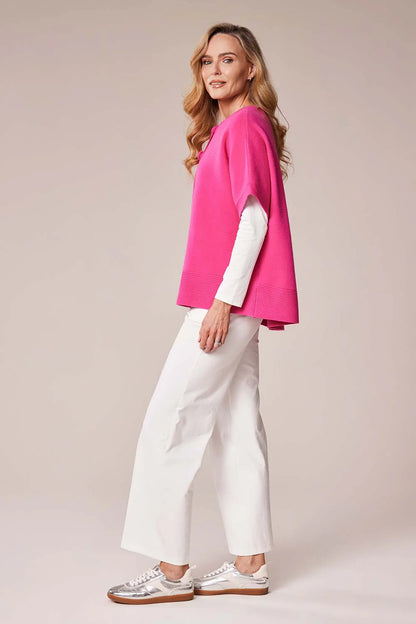 Deck Sleeveless Cardigan - Fuchsia