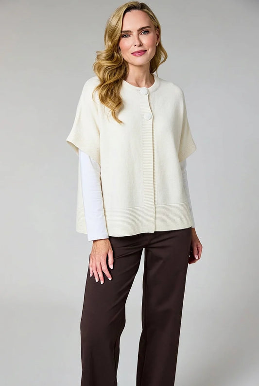 Deck Sleeveless Cardigan - Cream