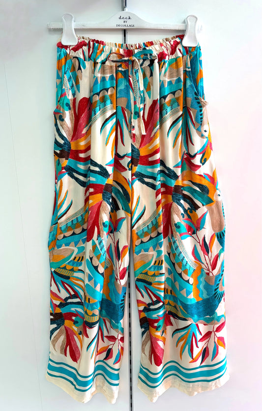 Deck Printed Trousers - Turquoise