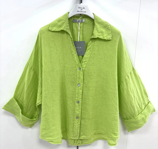 Deck Linen Shirt - Lime