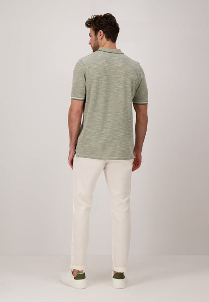 Fynch Hatton Slub Polo Shirt - Dusty Olive