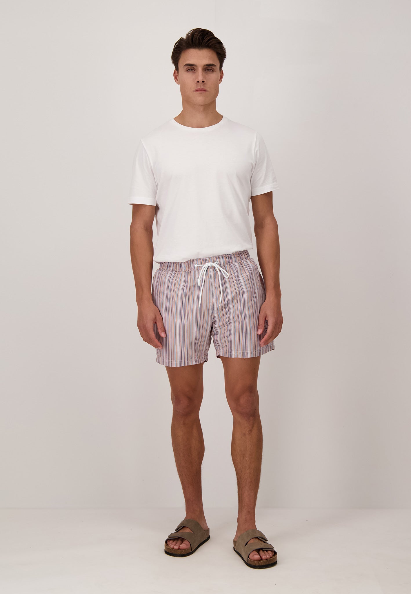 Fynch Hatton Striped Swim Shorts - Tangerine