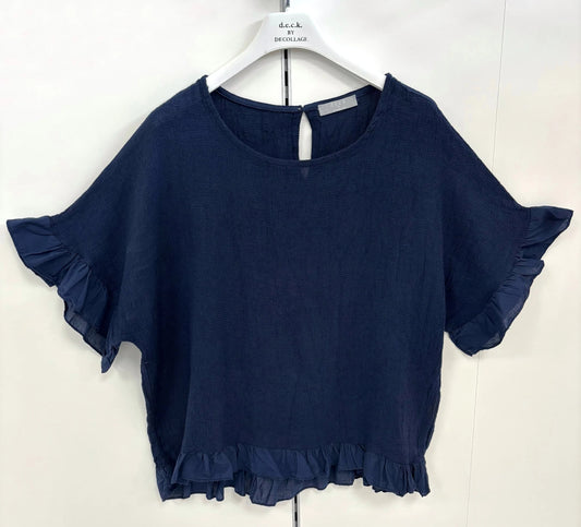 Deck Frill Top - Navy