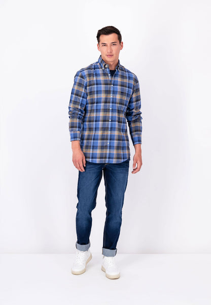 Fynch Hatton Check Long Sleeved Shirt - Deep Forest