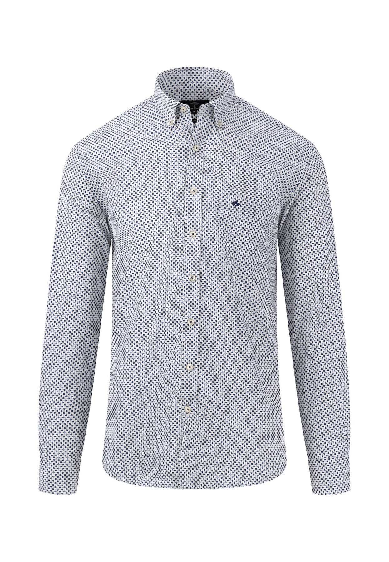 Fynch Hatton Casual Fit Printed Shirt - Navy