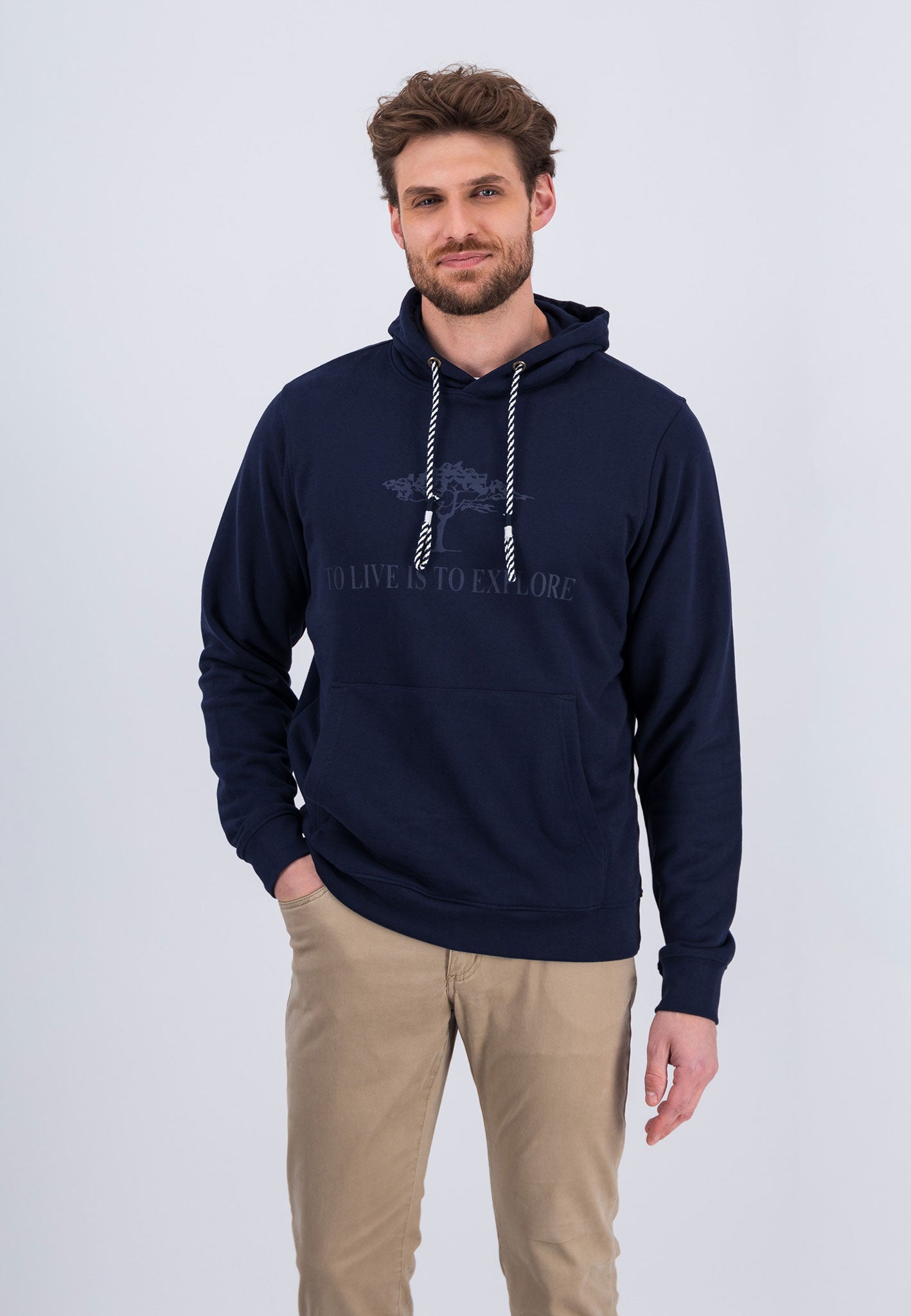 Fynch Hatton Logo Hoodie  - Navy