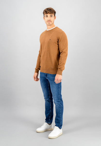 Fynch Hatton Round Neck Jumper - Walnut Brown