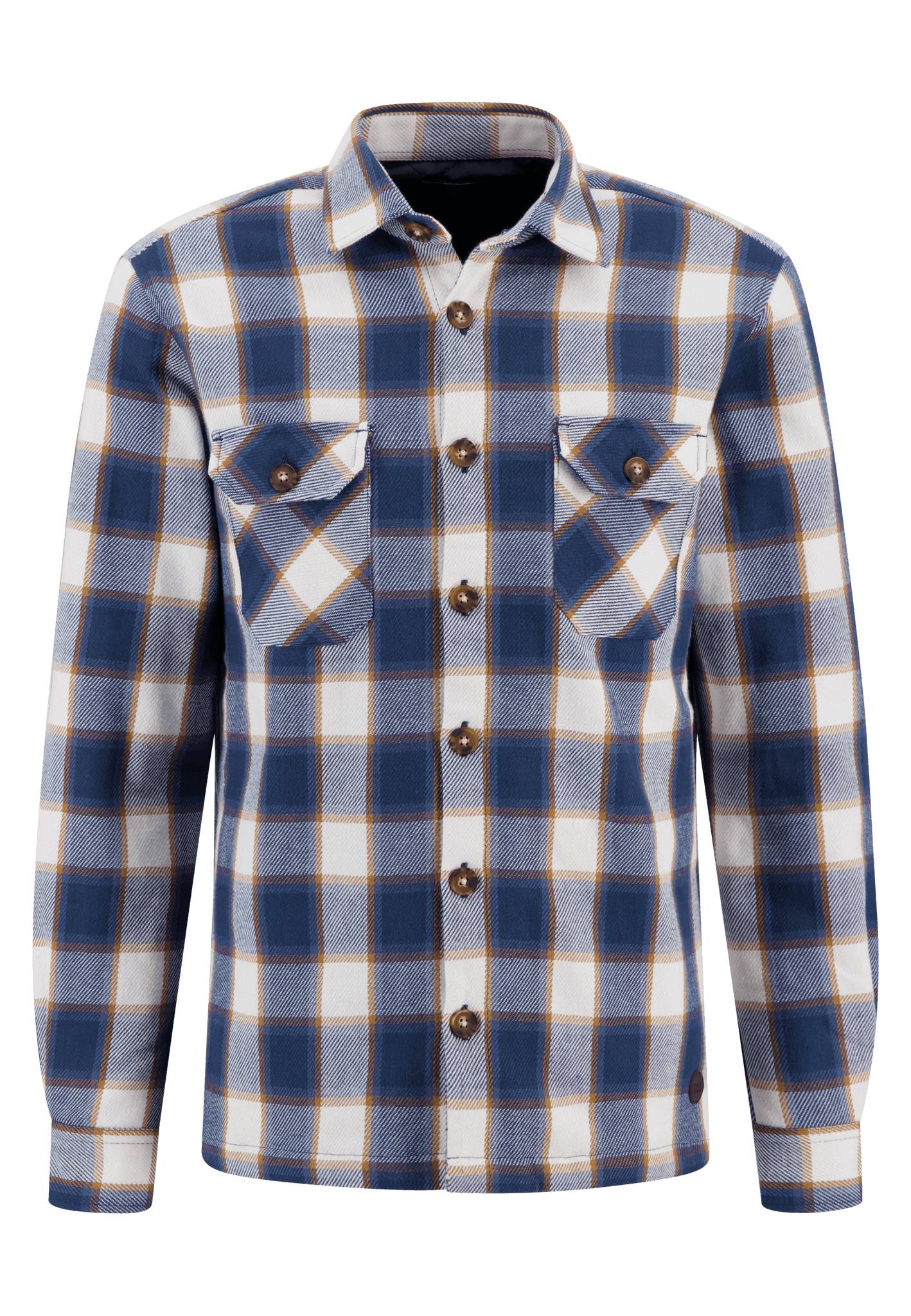 Fynch Hatton Padded Flannel Overshirt - Wave