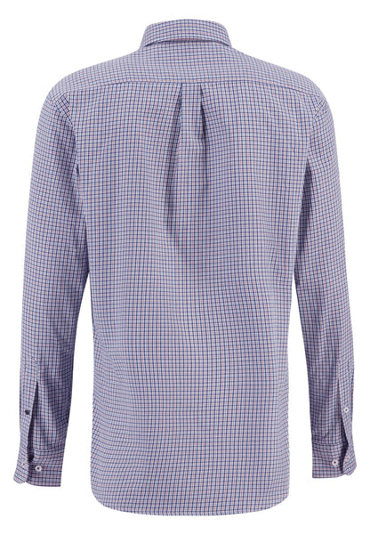 Fynch Hatton Long Sleeved Check Shirt - Blue