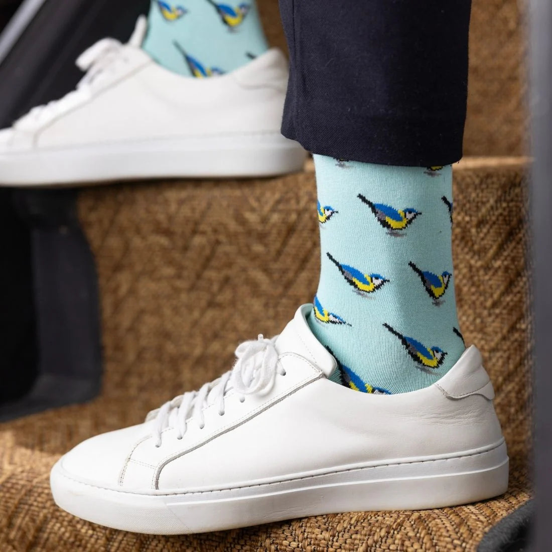 Swole Panda Bamboo Socks - Blue Tit