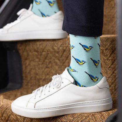 Swole Panda Bamboo Socks - Blue Tit