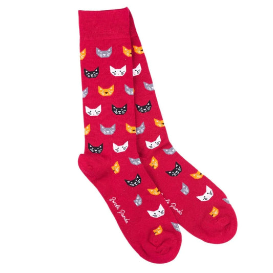 Swole Panda Bamboo Socks - Red Cat