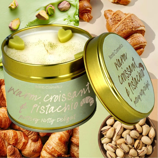 Bomb Cosmetics Warm Crissant & Pisatchio Tin Candle
