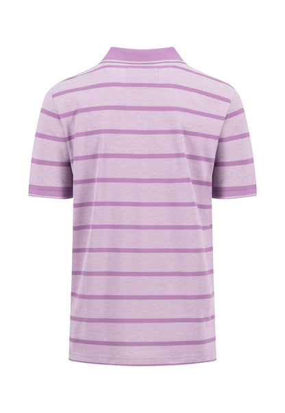 Fynch Hatton Two-Tone Fine Stripe Polo - Dusty Lavender