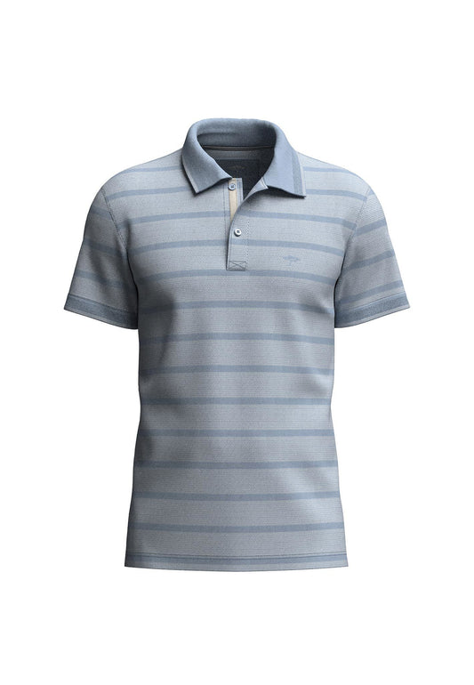 Fynch Hatton Two Tone Stripe Polo - Summer Breeze