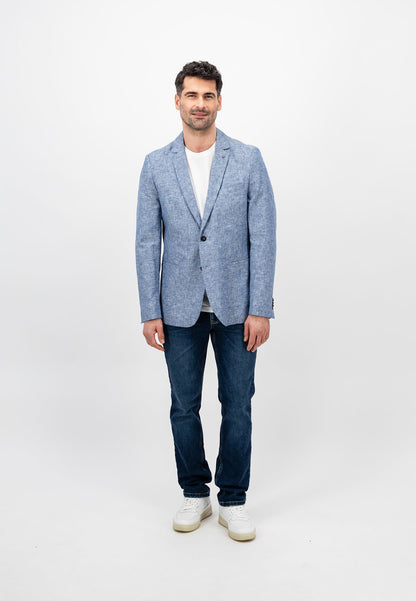 Fynch Hatton Linen Blazer - Blue