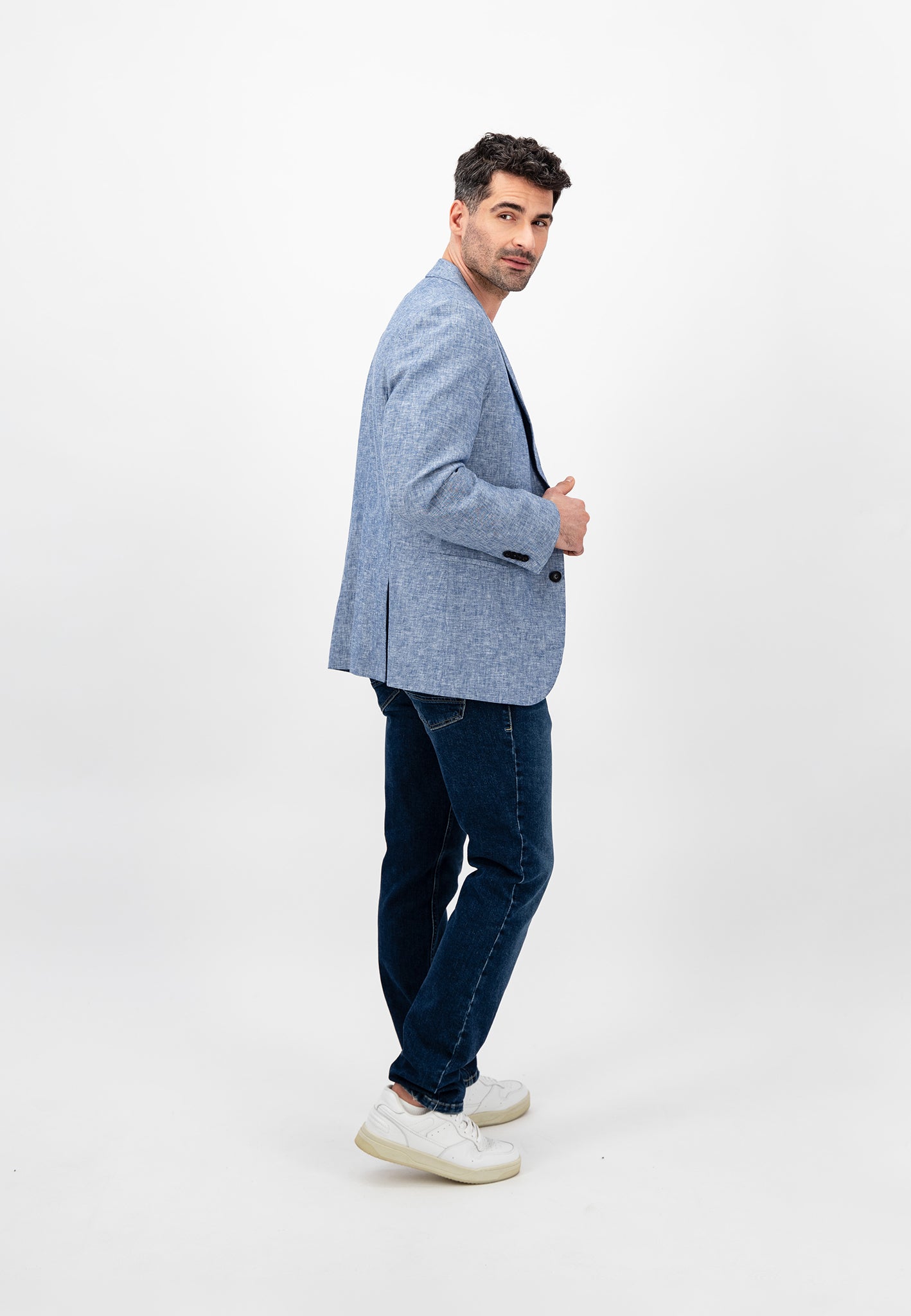 Fynch Hatton Linen Blazer - Blue