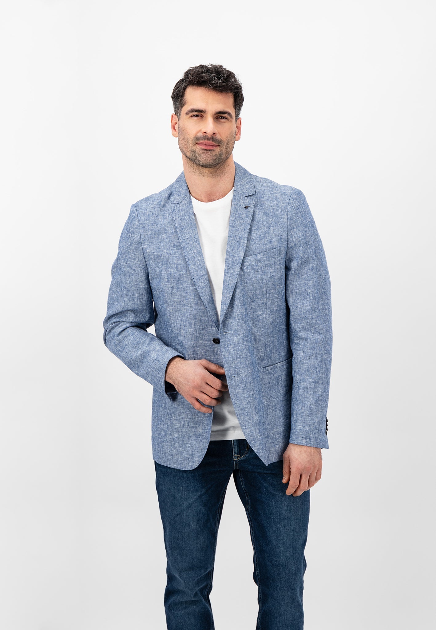 Fynch Hatton Linen Blazer - Blue