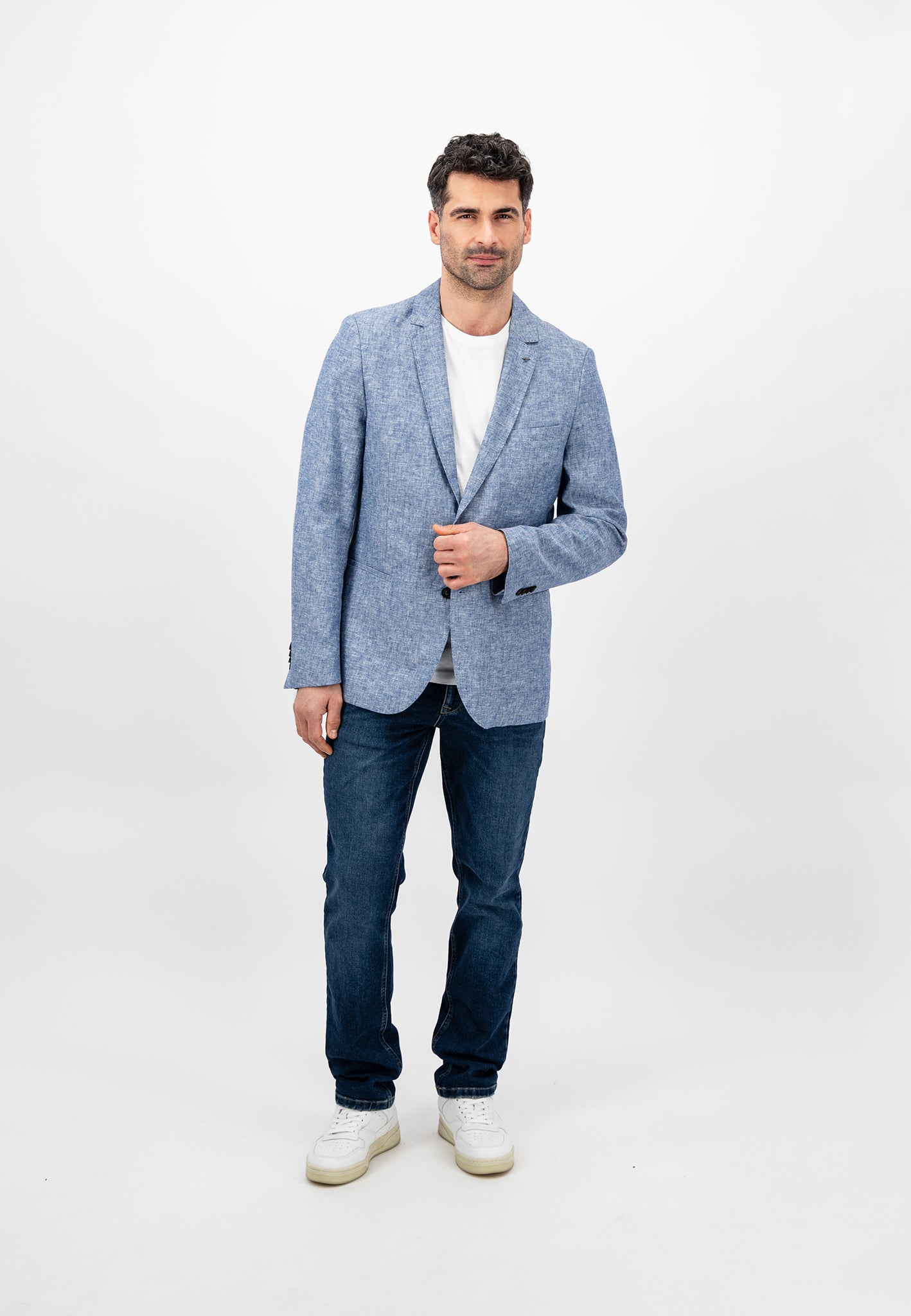 Fynch Hatton Linen Blazer - Blue