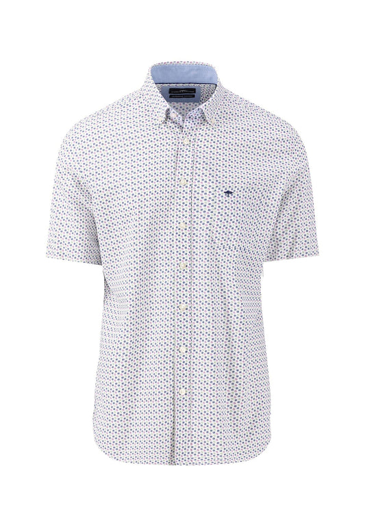 Fynch Hatton Short Sleeved Patterned Shirt - Dusty Lavender