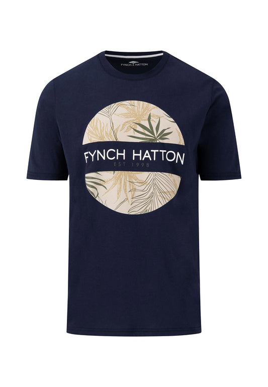 Fynch Hatton Artwork T-Shirt - Navy