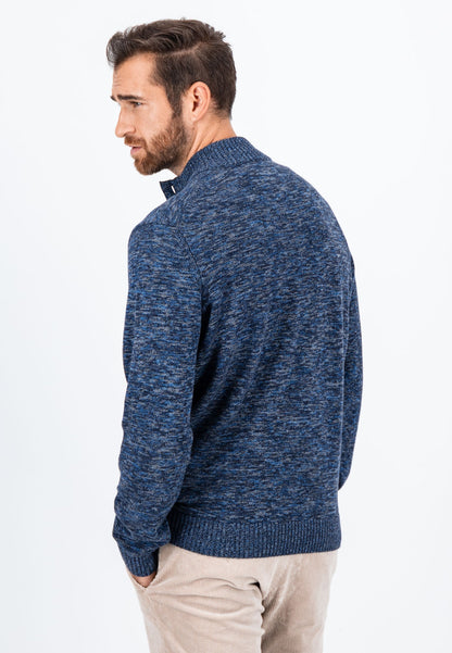 Fynch Hatton Buttoned Troyer Knit - Navy