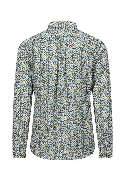 Fynch Hatton Long-Sleeved Flower Print Shirt - Dark Emerald