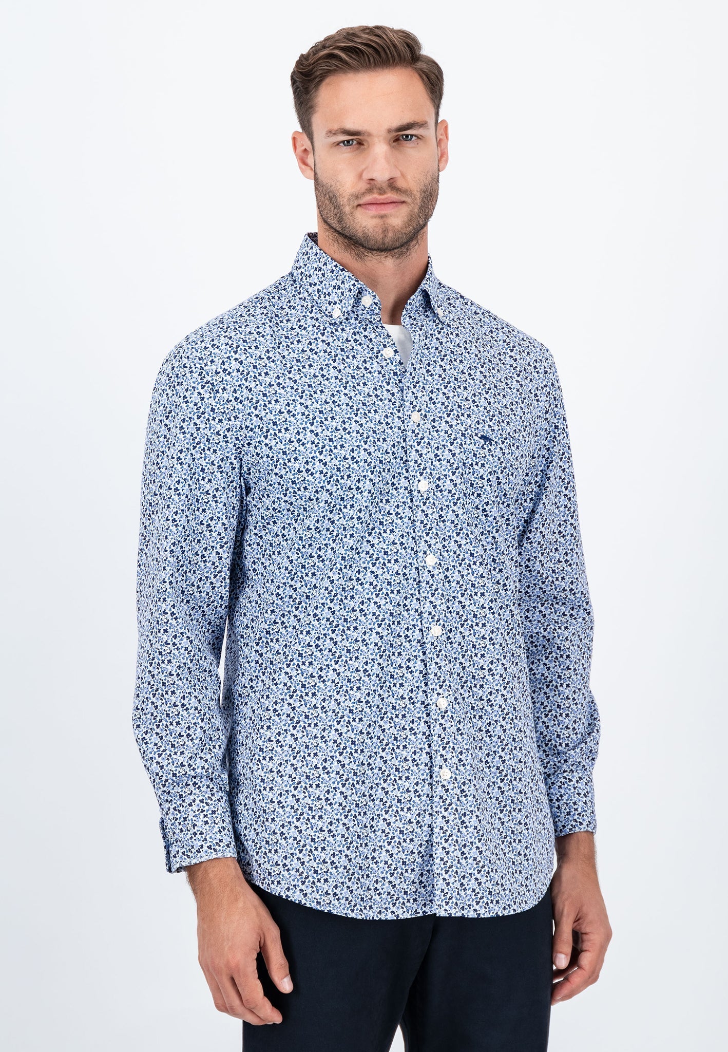 Fynch Hatton Long-Sleeved Flower Print - Soft Blue