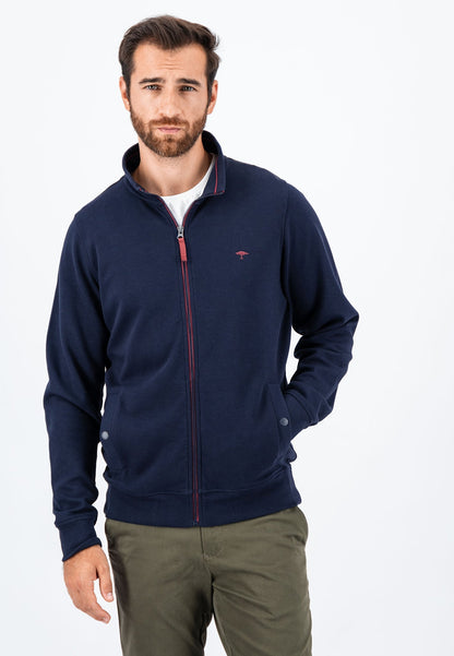 Fynch Hatton Zip Cardigan - Navy
