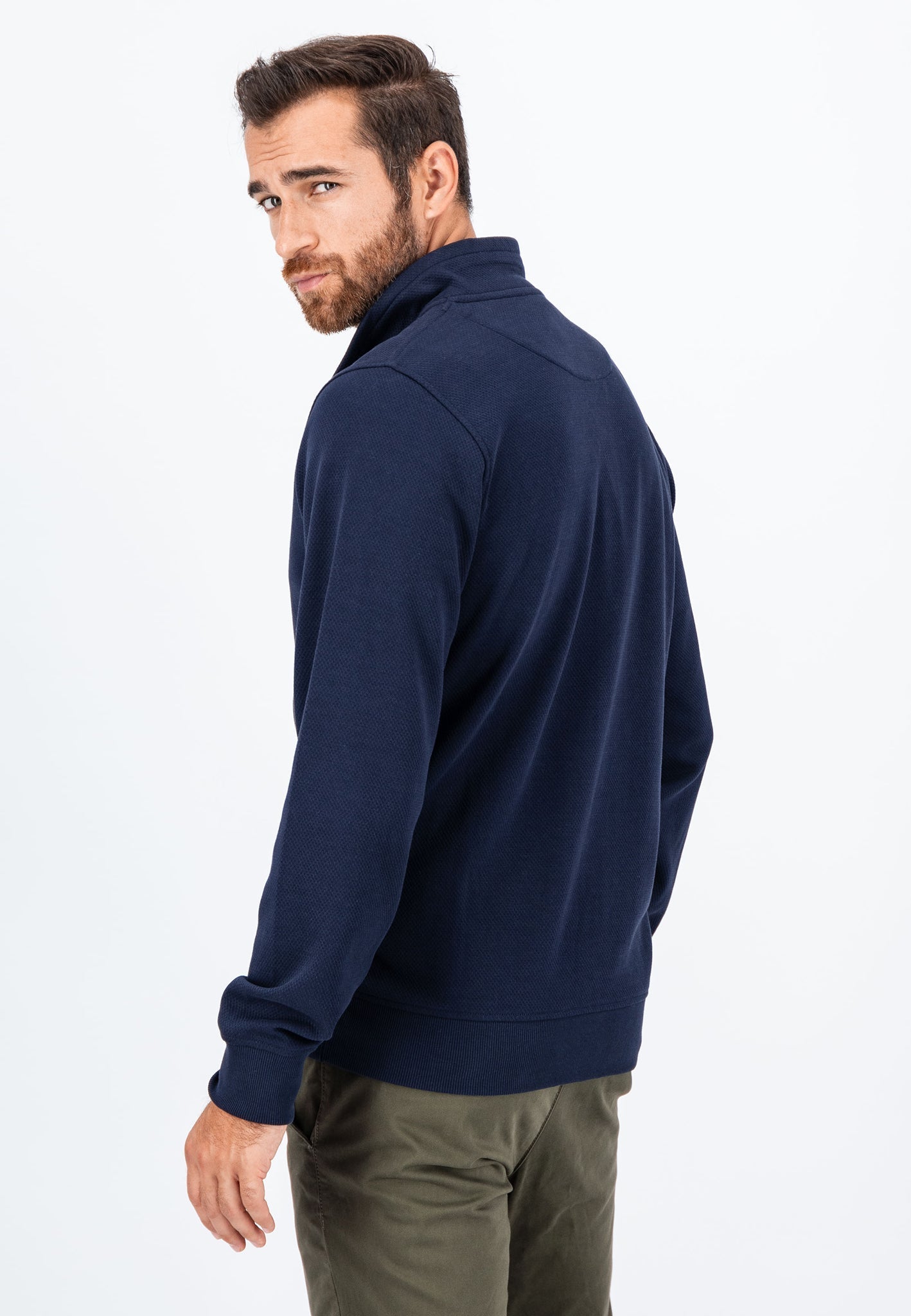 Fynch Hatton Zip Cardigan - Navy