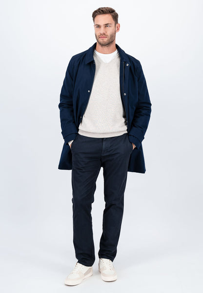 Fynch Hatton Twill Coat - Navy