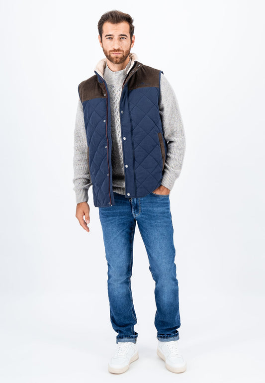 Fynch Hatton Two Tone Vest - Dark Navy