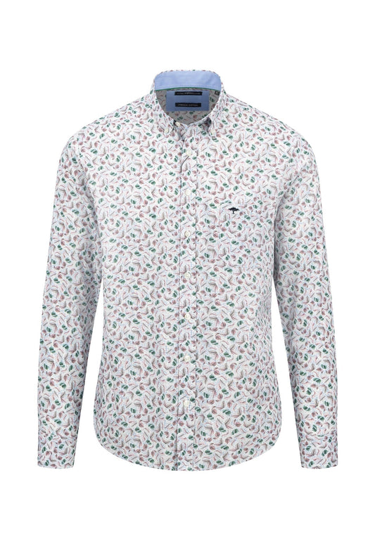 Fynch Hatton Long-Sleeve Flower Print Shirt - Pale Blush