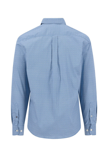 Fynch Hatton Long Sleeved Print Shirt - Cloud Blue